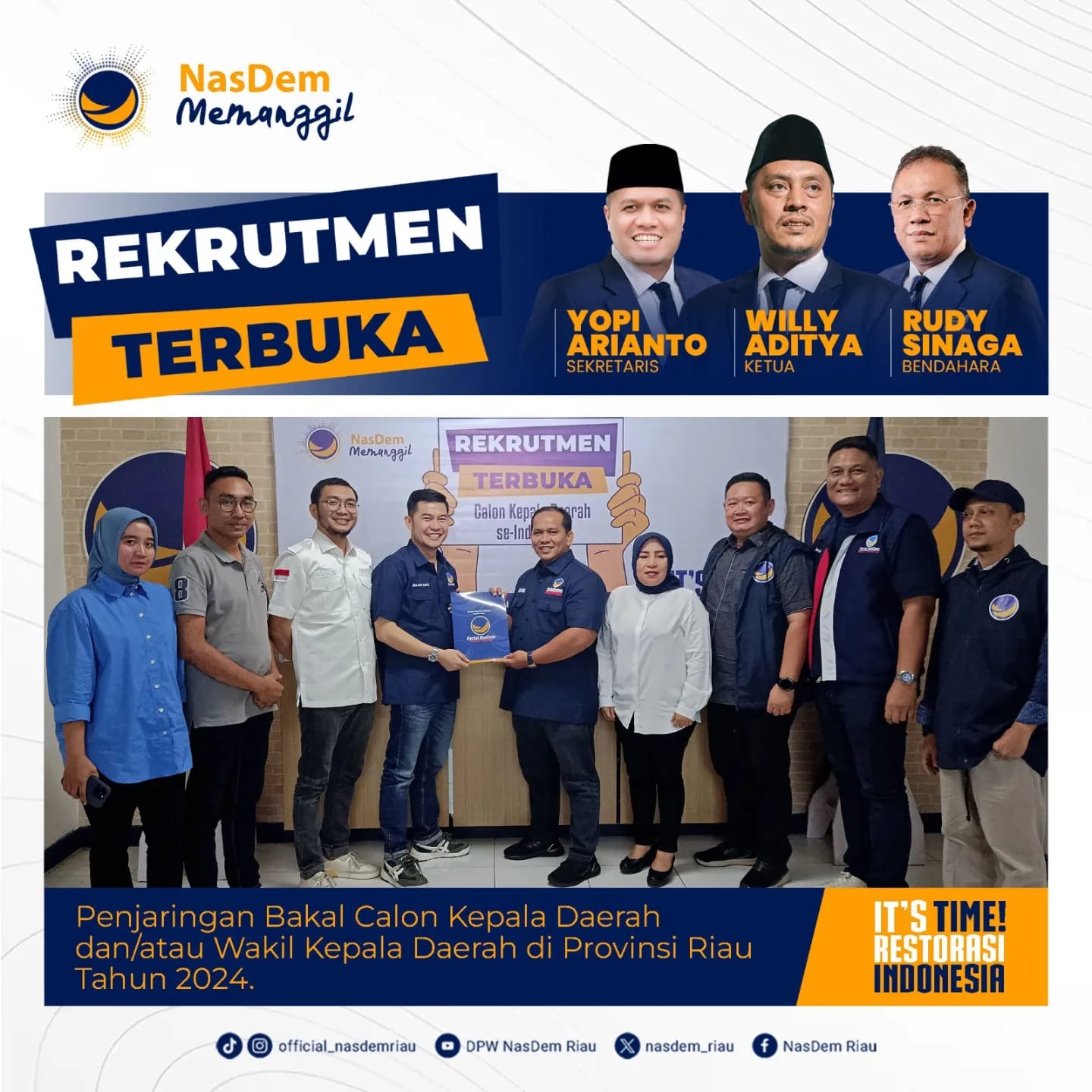 Zulfan Hafiz Resmi Mendaftarkan Diri Sebagai Balon Wakil Walikota Pekanbaru